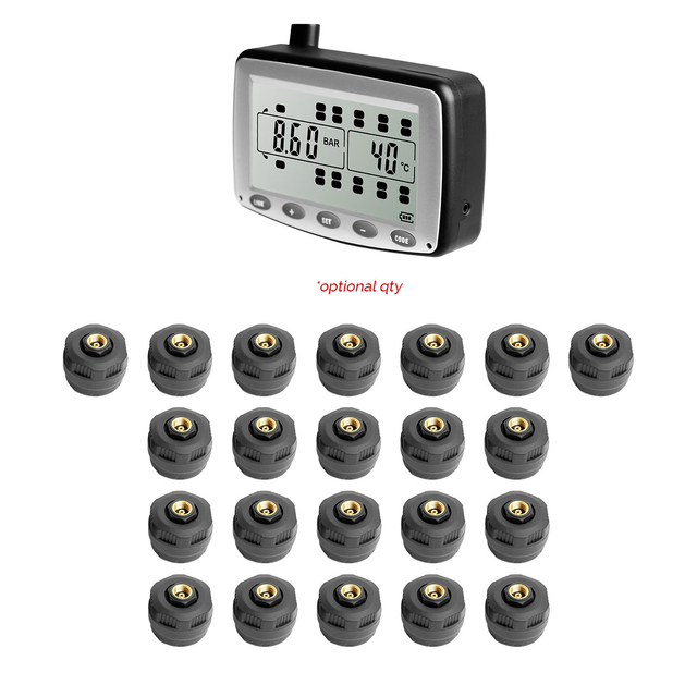 Truck TPMS Tyre Pressure Monitoring System with High-Pressure Anti-Theft External  Sensors 0-188 PSI