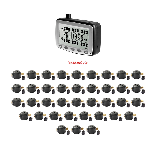 Truck TPMS Tyre Pressure Monitoring System with Low-Pressure Flow-Thru Sensors 0-87 PSI