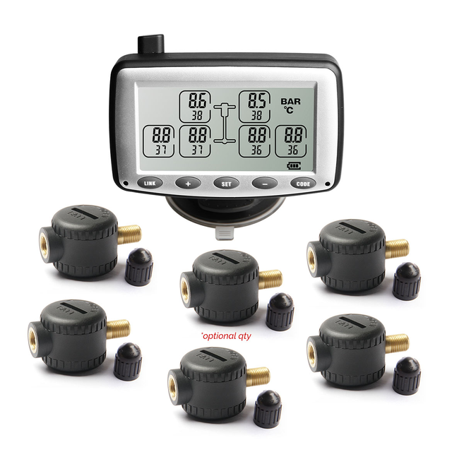 Caravan Trailer TPMS with Low Pressure Flow-Thru Sensors