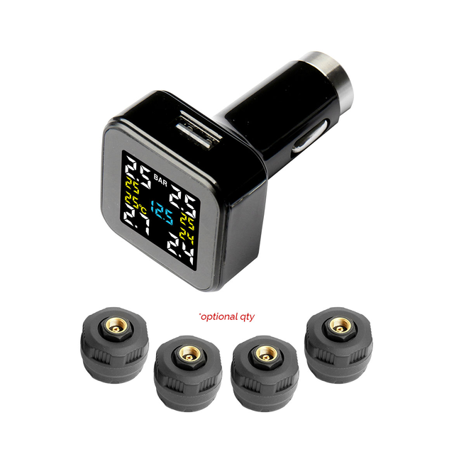 Car TPMS with High-Pressure Anti-Theft External Cap Sensors