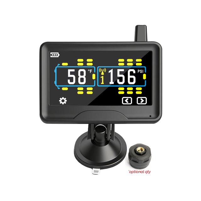 Touchscreen Truck TPMS with High-Pressure External Cap Sensors 0-188 PSI