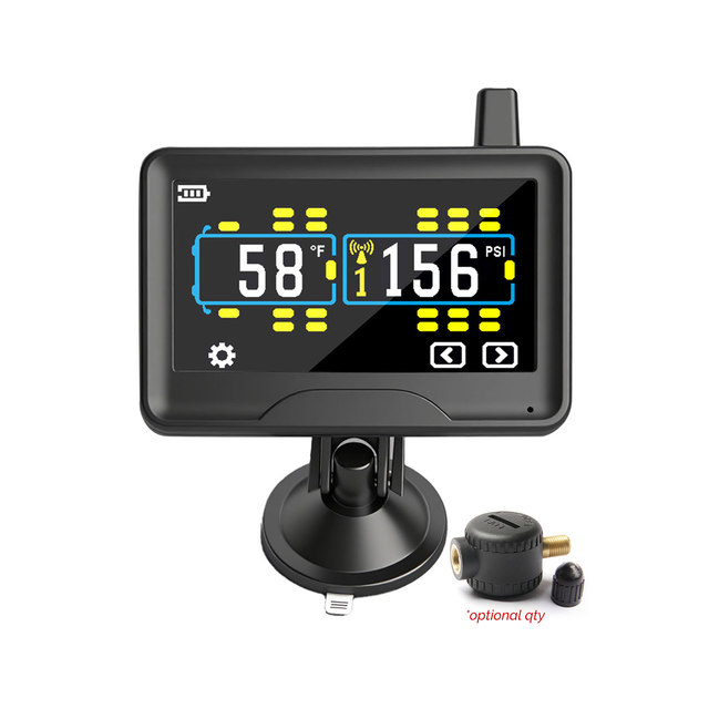 Touchscreen Truck TPMS Tyre Pressure Monitoring System with Low-Pressure Flow-Thru Sensors 0-87 PSI