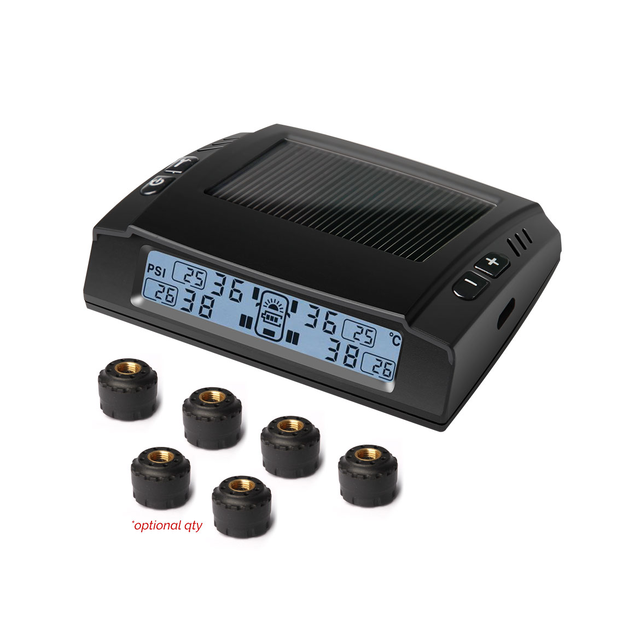 Solar TPMS Tyre Pressure Monitoring System with Low-Pressure External Sensors 0-87 PSI