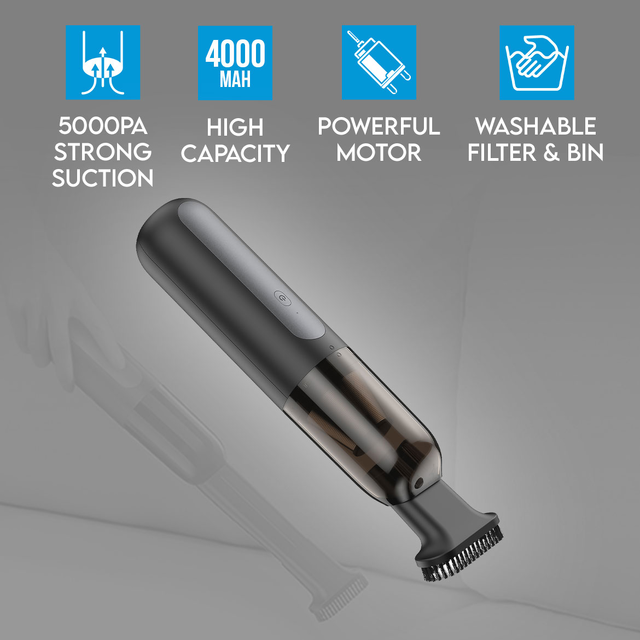 Cordless Strong Suction 5000PA Handheld Car Vacuum Cleaner Portable 4000mAh Powerful Motor